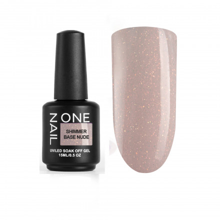 ONE NAIL   Base SHIMMER NUDE   15мл   База камуфлирующая эластичная c шиммером  (легкие в снятии)