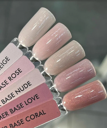 ONE NAIL   Base SHIMMER NUDE   15мл   База камуфлирующая эластичная c шиммером  (легкие в снятии)
