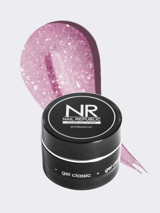 NAIL REPUBLIC   Gel NUDE FLASH   #253   15г   Гель  для моделирования средне-жидкий светоотражающий