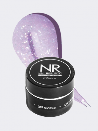 NAIL REPUBLIC   Gel NUDE FLASH   #254   15г   Гель  для моделирования средне-жидкий светоотражающий