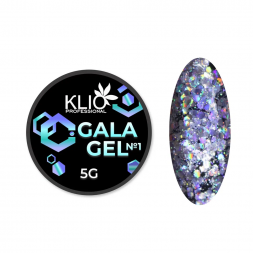 KLIO  Гель-лак с шестигранниками  GALA GEL  5г (банка)  №01   (СНЯТО)