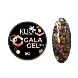 KLIO  Гель-лак с шестигранниками  GALA GEL  5г (банка)  №03   (СНЯТО)