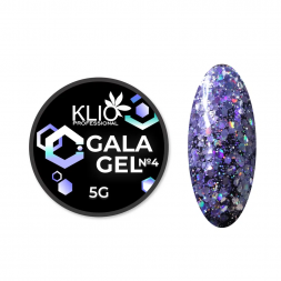 KLIO  Гель-лак с шестигранниками  GALA GEL  5г (банка)  №04   (СНЯТО)