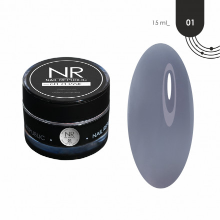 NAIL REPUBLIC   Gel CLASSIC   #01   15г   Гель  для моделирования средне-жидкий Прозрачный