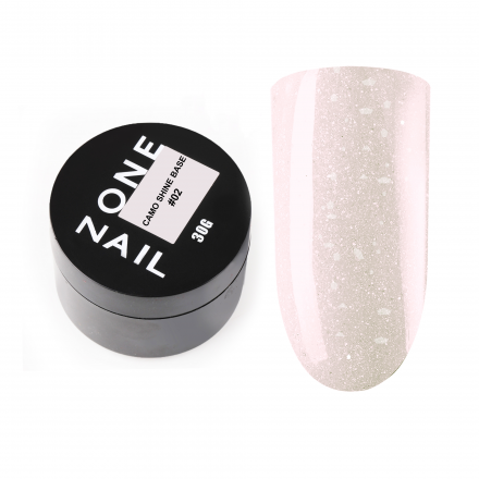 ONE NAIL   Base CAMO SHINE #02   30мл (шайба)   База камуфлирующая с хлопьями Юки