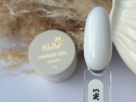 KLIO   Гель для моделирования с шиммером молочный Unique gel   №03  WHITE GLOW   15г
