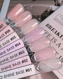 ONE NAIL   Base CAMO SHINE #04   30мл (шайба)   База камуфлирующая с хлопьями Юки