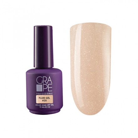 ONE NAIL &amp; GRAPE   Gel FLUID   #20   15мл (флакон)   Гель для укрепления жидкий с шиммером