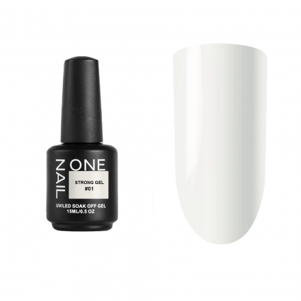 ONE NAIL   Gel  STRONG   #01   15мл (флакон)   Гель для моделирования средне-жидкий молочный